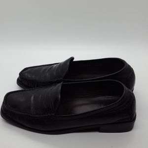 Stuart Weitzman Women Loafers Black Leather 5.5M